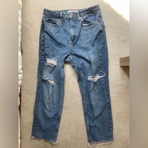 TOPSHOP W28 L30 Straight Ripped Jeans